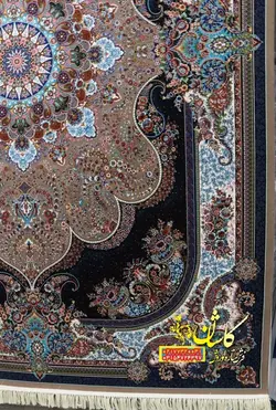 فرش کاشان 1000 شانه نقشه نسترن گردویی