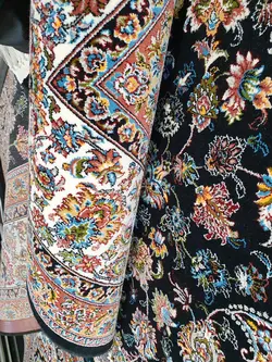 فرش کاشان 700شانه نقشه برتر سرمه ای