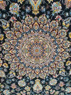 فرش کاشان 700شانه نقشه برتر سرمه ای