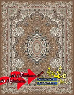 فرش کاشان طرح 700 شانه کشمیر گردویی