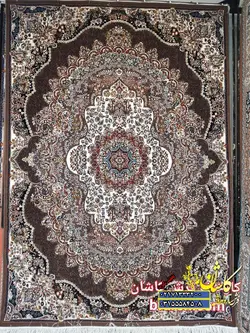 فرش کاشان 500 شانه نقشه ارکیده گردویی