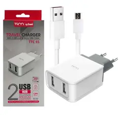 شارژر دیواری تسکو مدل TTC 55 به همراه کابل تبدیل microUSB