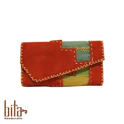 کیف پول لب کج اشبالت قرمز و گلیم