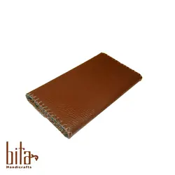 کیف پول لب کج قهوه ای با پته