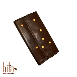 کیف پول چرم گوسفندی طرح توپی