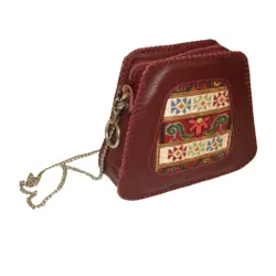 کیف چرم دوشی با گلیم خطی