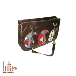کیف چرم رودستی با گلیم پیچ
