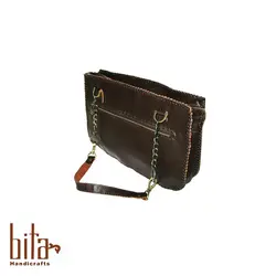 کیف چرم رودستی با گلیم پیچ