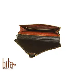 کیف چرم مهمانی با حاشیه گلیم سیرجان