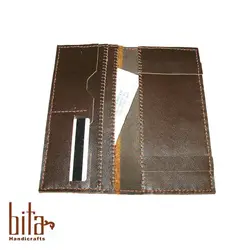 کیف دسته چک دو لت چرم گاوی طرح 6