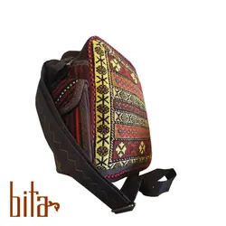 کیف گلیم سیرجان مربع بزرگ طلایی