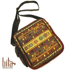 کیف گلیم سیرجان مربع بزرگ طلایی