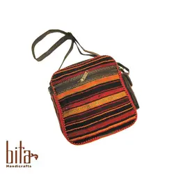 کیف گلیم سیرجان مربع بزرگ طلایی