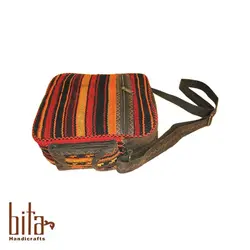 کیف گلیم سیرجان مربع بزرگ طلایی