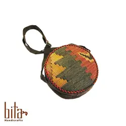کیف گلیم گرد کوچک کرم
