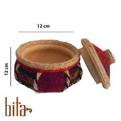 شکلات خوری سفال با رویه جاجیم دستباف طرحدار