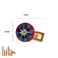 گیره مو پته قرمز با گل سفید