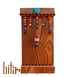 جاکلیدی دیواری چوبی با سنگ نمک و چشم و نظر