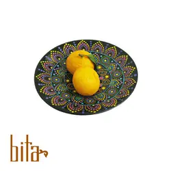 بشقاب دیوار کوب سفالی تمام گل