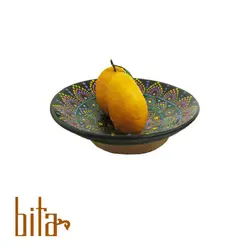 بشقاب دیوار کوب سفالی تمام گل