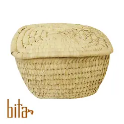 ظرف حصیری چهار گوش درب دار بزرگ