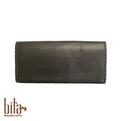 کیف پول سه تکه چرم گوسفندی قهوه ای 3