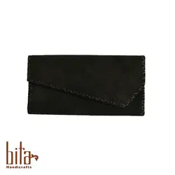 کیف پول لب کج اشبالت قهوه ای ساده