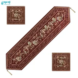 سرویس ۵ تکه رومیزی مخمل کوبلن ملیله دوزی رنگ قهوه ای
