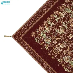 سرویس ۵ تکه رومیزی مخمل کوبلن ملیله دوزی رنگ قهوه ای