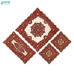 ست ۴ تکه رومیزی هندی مدل رایا کد Ry-ghz