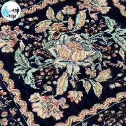 سرویس ۵ تکه رومیزی مخمل کوبلن ملیله دوزی رنگ سرمه ای