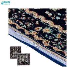 سرویس ۵ تکه رومیزی مخمل کوبلن ملیله دوزی رنگ سرمه ای