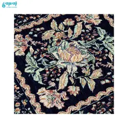 سرویس ۵ تکه رومیزی مخمل کوبلن ملیله دوزی رنگ سرمه ای
