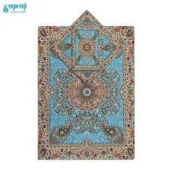 ست ۳ تکه سجاده و جانماز ترمه افشار رنگ آبی درباری
