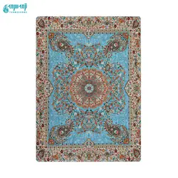 ست ۳ تکه سجاده و جانماز ترمه افشار رنگ آبی درباری