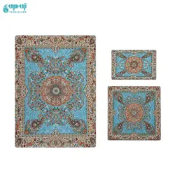ست ۳ تکه سجاده و جانماز ترمه افشار رنگ آبی درباری