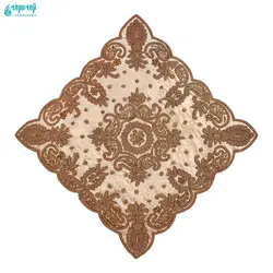 ست ۴ تکه رومیزی مخمل کار شده هندی مدل ریما کد Rm-krm