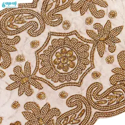 ست ۴ تکه رومیزی مخمل کار شده هندی مدل ریما کد Rm-krm