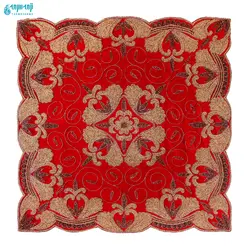 ست ۴ تکه رومیزی مخمل کار شده هندی مدل ریما کد Rm-1007