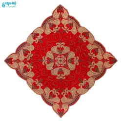 ست ۴ تکه رومیزی مخمل کار شده هندی مدل ریما کد Rm-1007