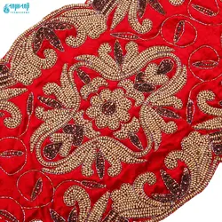 ست ۴ تکه رومیزی مخمل کار شده هندی مدل ریما کد Rm-1007