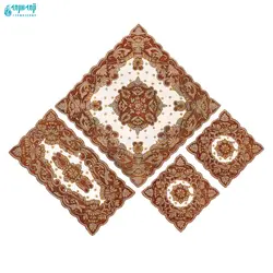 ست ۴ تکه رومیزی هندی مدل مهتاب کد Mh-1007