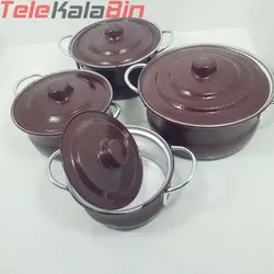 قابلمه رنگي 4 تيکه دسته دار