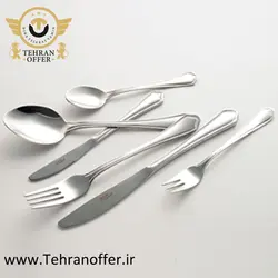 سرویس قاشق و چنگال 57 پارچه ناب استیل مدل ونیز - فروشگاه اینترنتی تهران آفر