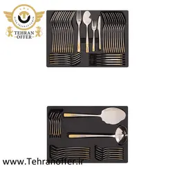 سرویس قاشق و چنگال 57 پارچه ناب استیل مدل ونیز - فروشگاه اینترنتی تهران آفر