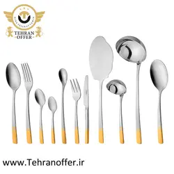 سرویس قاشق و چنگال 86 پارچه ناب استیل مدل فلورانس