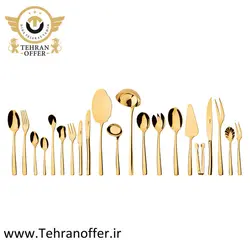 سرویس قاشق و چنگال 136 پارچه ناب استیل مدل فلورانس
