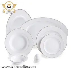 سرویس غذاخوری 102 پارچه چینی زرین مدل سپید صدف | تهران آفر