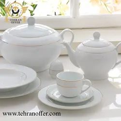 سرویس غذاخوری 102 پارچه چینی زرین مدل سپید صدف | تهران آفر