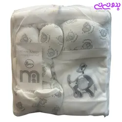 ست بیمارستانی 8 تکه نوزاد مادرکر فیل طوسی Mothercare